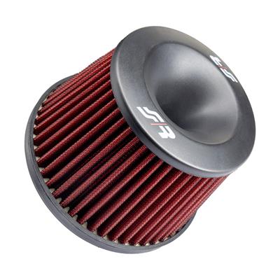 Air Filter single cone red cotton Black Top