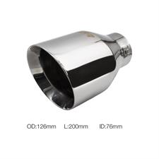 Terminale rotondo id 76mm inclinato acciaio inox