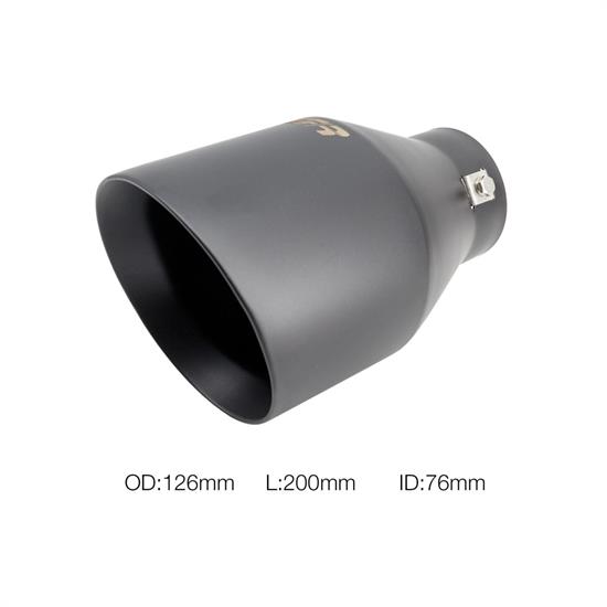 Terminale rotondo id 76mm inclinato acciaio inox nero