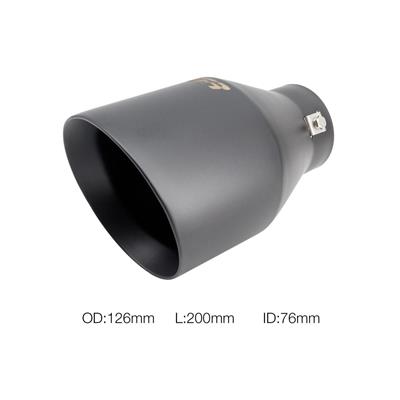 Terminale rotondo id 76mm inclinato acciaio inox nero