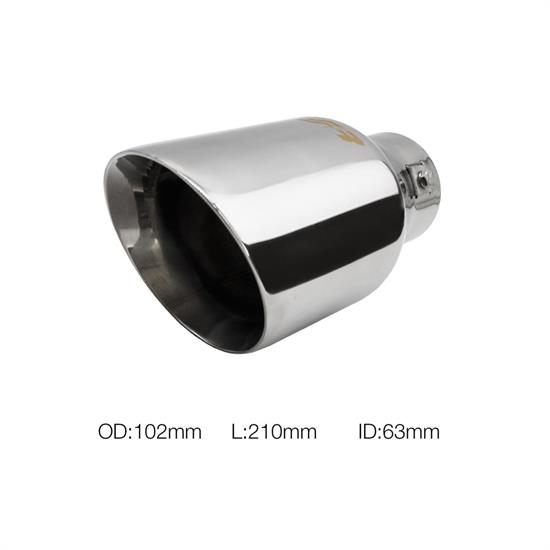 Terminale rotondo id 63mm inclinato acciaio inox