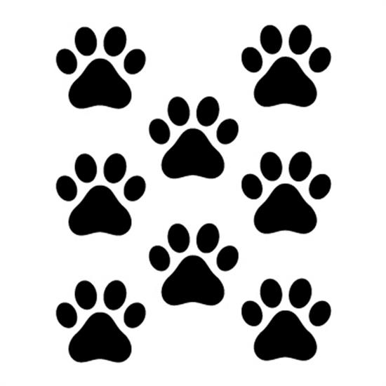 Adesivo prespaziato 8 impronte gatto