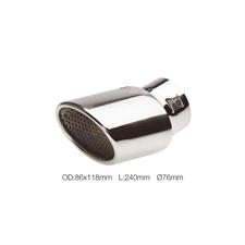 Muffler Tip oval id 44-76mm slant stainless steel