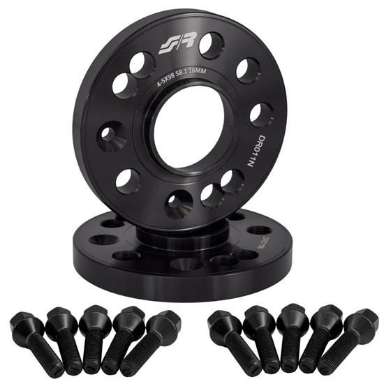 2 wheel spacers black 16mm 5x98 center hole 58,1 with bolts