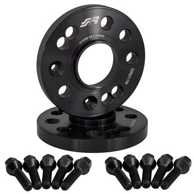 2 wheel spacers black 16mm 5x98 center hole 58,1 with bolts