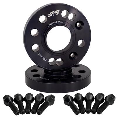 2 wheel spacers black 20mm 5x98 center hole 58,1 with bolts