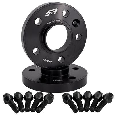 2 wheel spacers black 20mm 5x110 center hole 65,1 with bolts