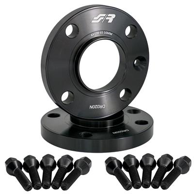 2 distanziali ruota neri 16mm 4x108 centraggio 65,1 con bull.