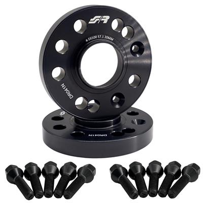 2 wheel spacers black 20mm 4-5x100 center hole 57,1 with bolts