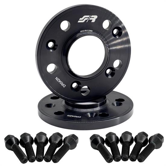 2 wheel spacers black 12mm 5x112 center hole 66,6 with bolts