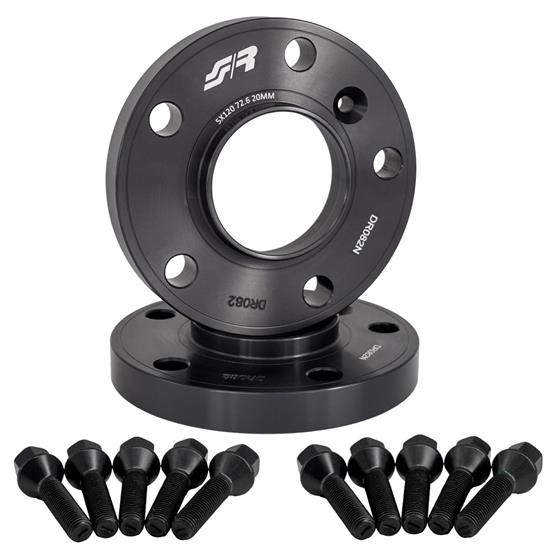 2 wheel spacers black 20mm 5x120 center hole 72,6 with bolts