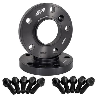 2 wheel spacers black 20mm 5x120 center hole 72,6 with bolts