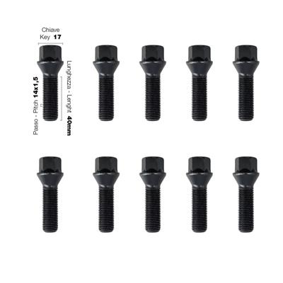 10 black bolts key 17 14x1.5 l.40mm
