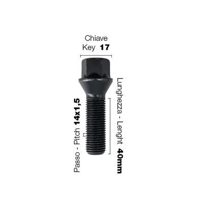 10 bulloni beri ch.17 14x1.5 l.40mm