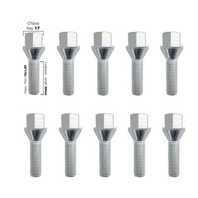 10 bolts black key 17 12x1.25 l.35mm