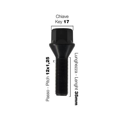 10 bolts black key 17 12x1.25 l.35mm