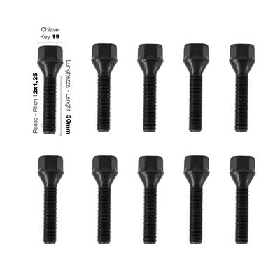 10 bolts black key 19 12x1.25 l.50mm