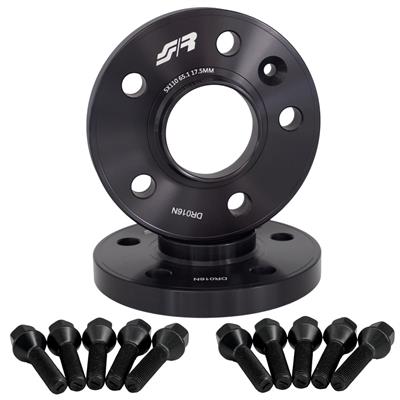 2 distanziali ruota neri 17,5mm 5x110 centraggio 65,1 con bull.