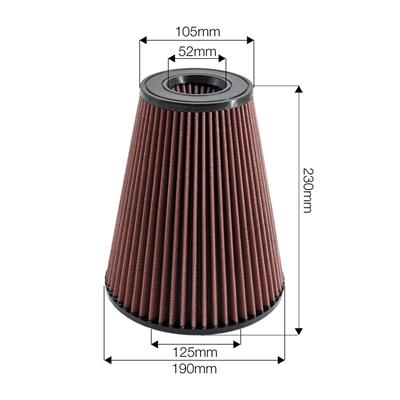 Air Filter double cone red cotton