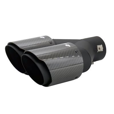 Terminale rotondo id 66mm doppio disassato carbonio e acciaio