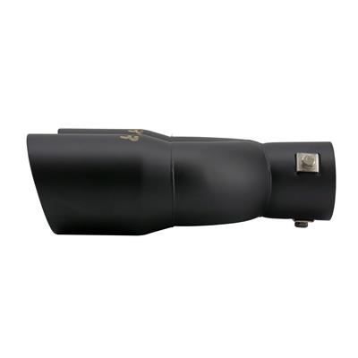 Muffler Tip round id 63mm double slant shifted black steel
