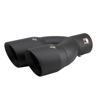 Terminale rotondo id 63mm doppio inclinato disassato inox nero