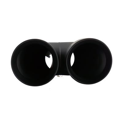 Terminale rotondo id 63mm doppio inclinato disassato inox nero