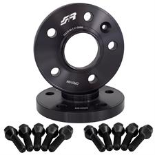 2 distanziali ruota neri 17,5mm 5x110 centraggio 65,1 con bull.