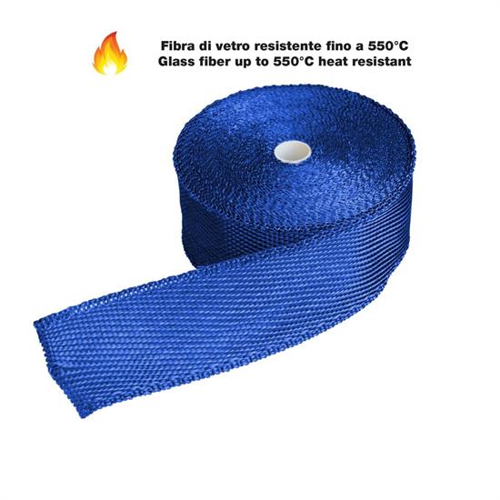 Benda termoisolante blu in fibra di vetro