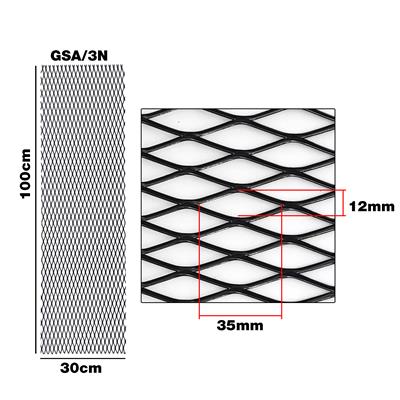 Griglia alluminio nero 100x30 cm maglia larga
