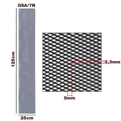 Griglia alluminio nero 125x20 cm maglia extra stretta
